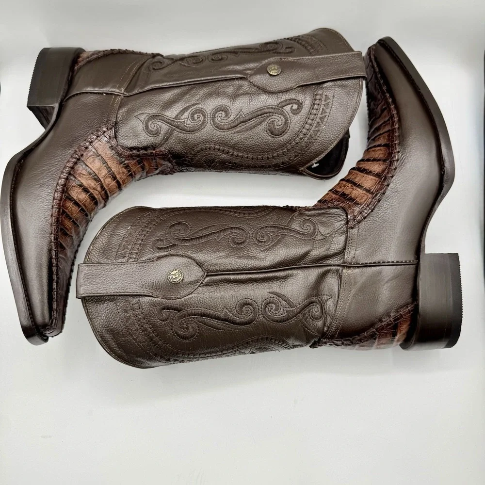 Rock'em Boots‎ Men's Size 9 Brown Bovine Leather Pointed Toe